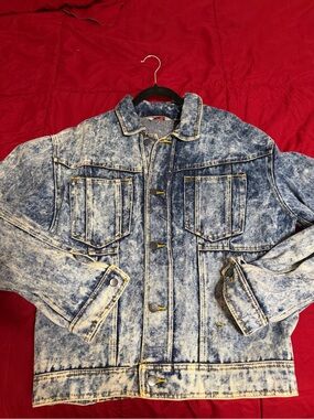 Vintage 80s American Male Made in USA Acid Wash Denim Jacket Size S
